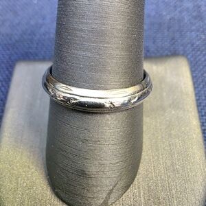 R442  14k Gold Wedding Band Size 1014k White Gold Domed profile Tiny Bead